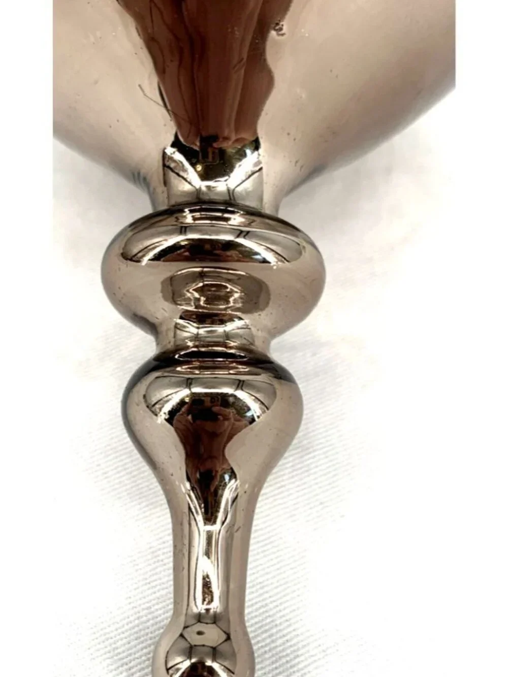 Blown Glass Finial Drop Christmas Ornament Silver 7